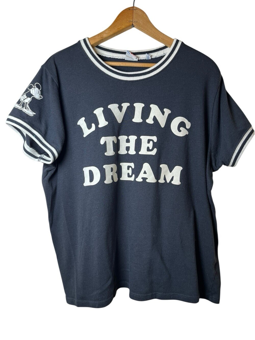 Disney Womens Junk Food 'Living The Dream' T-Shirt Short Sleeve Size XXL MICKEY